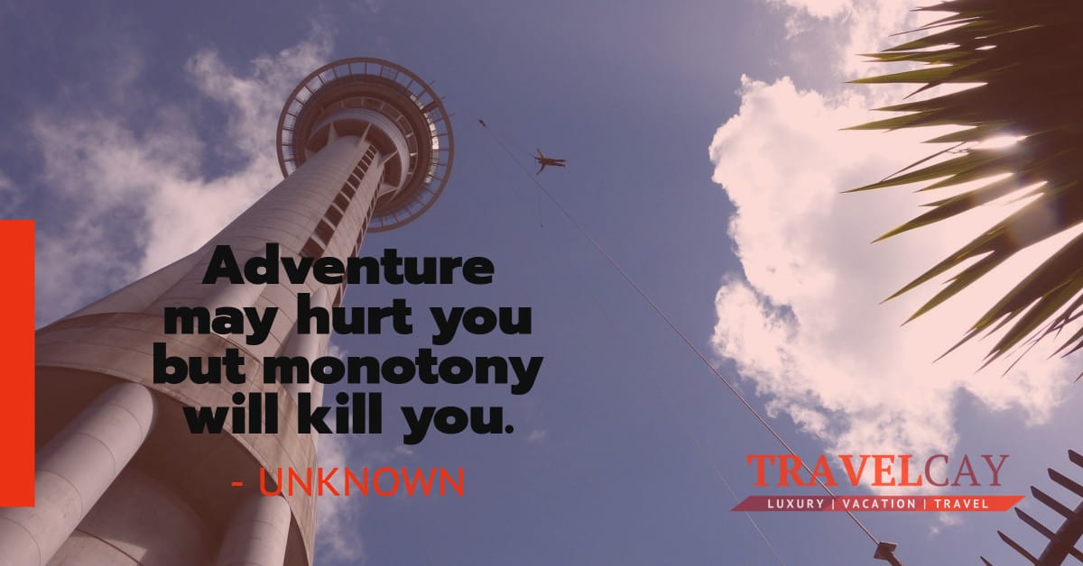 Adventure may hurt you but monotony will kill you – UNKNOWN 1
