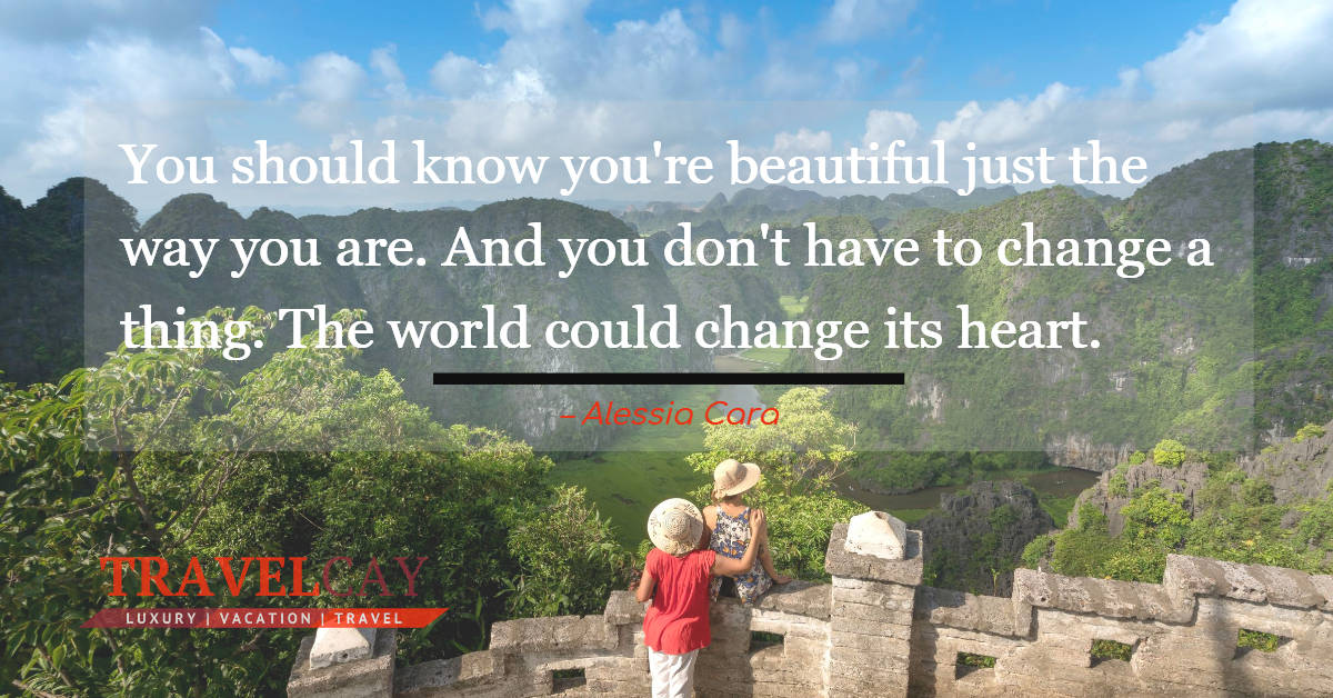 You should know you're beautiful just the way you are. And you don't have to change a thing. The world... – Alessia Cara 1
